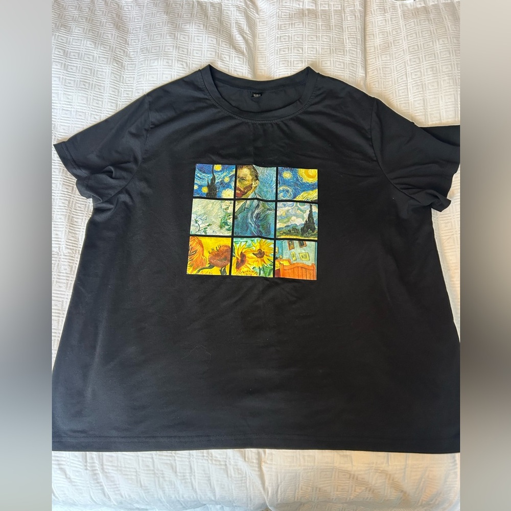 SHEIN Black Curve 3XL Top Vincent Van Gogh